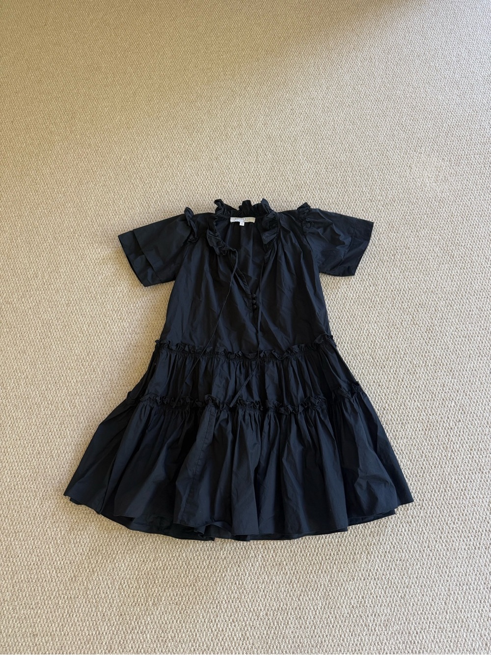 Hunter Bell Black Ruffled Dress